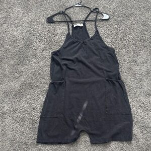 Women's Black Sleeveless Romper